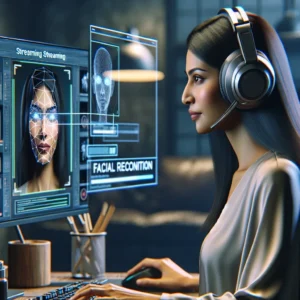 "Facial recognition technology in action: Innovative Twitch streamer enhancing game accessibility for diverse audiences through advanced streaming techniques."