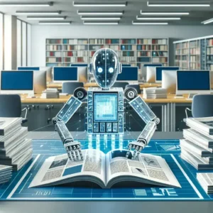 "Adobe InDesign interface showcasing AI layout suggestions for U.S. publishers with examples of automated design recommendations and graphic arrangements."